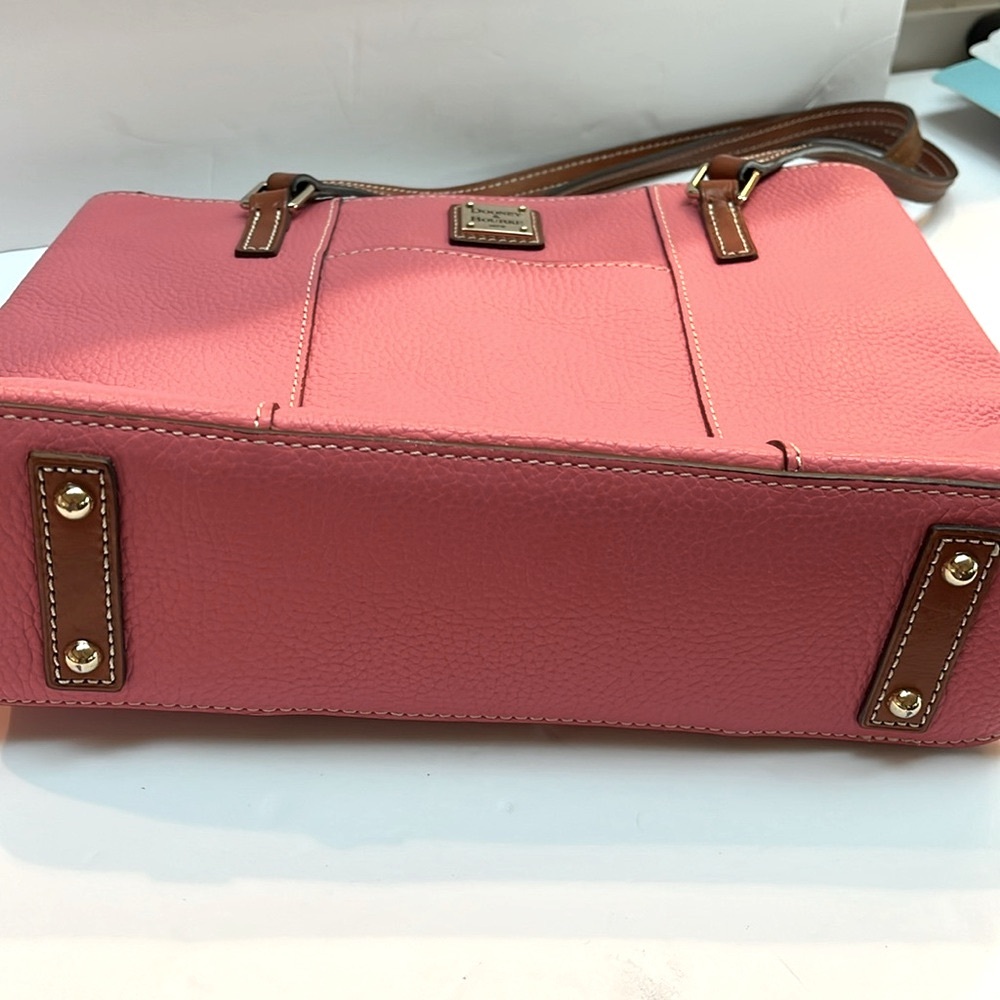 Dooney & Bourke Lexington Pebbled Leather Shopper Tote Persimmon Orange (pink) - Picture 5 of 8